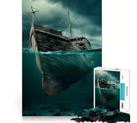 Puzzle "Nave affondata sott'acqua" per ragazzi, 1000 pezzi, rompicapo per la mente, divertimento rilassante, arte da assemblare, regalo adorabile 50x75cm