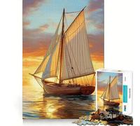 Puzzle "Navigazione al tramonto" da 1000 pezzi per adolescenti, gioco di logica e di apprendimento, passatempo rilassante, bordi lisci, regalo di alta qualità (38x26cm)