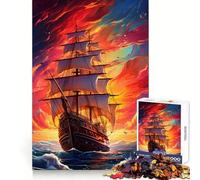 Puzzle "Navigazione al tramonto" da 1000 pezzi per adulti, ideale per rafforzare la memoria, per il divertimento di gruppo, con bordi netti ed eleganti (50x75cm)