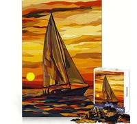 Puzzle "Navigazione al tramonto" da 1000 pezzi per ragazzi, gioco di logica, divertimento e svago, taglio liscio, regalo speciale (38x52cm)