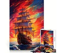 Puzzle "Navigazione al tramonto" per adolescenti, 1000 pezzi, immagine di recupero, divertente e rilassante, decorazione murale con ritagli nitidi (38x26cm)