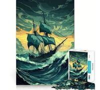 Puzzle Navigazione attraverso la tempesta per adolescenti, 1000 pezzi, gioco rilassante, fuga tranquilla, bordi precisi, (38x26cm)