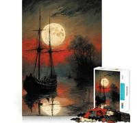 Puzzle Navigazione sotto la luna piena per adolescenti, 1000 pezzi, gioco di logica, rilassante, taglio preciso, (50x75cm)