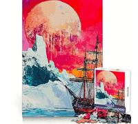 Puzzle "Navigazione sotto una luna cremisi" da 1000 pezzi per ragazzi, gioco di logica, momento di relax, pezzo da collezione artistico con taglio preciso (38x52cm)