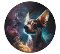 Puzzle Nebulosa Chihuahua per adulti, 1000 pezzi, puzzle rotondo, attività per famiglie, rompicapo, arredamento per la casa, regalo di Natale, 67,5x67,5 cm.