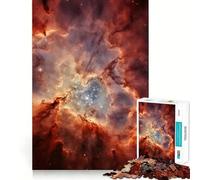 Puzzle Nebulosa Cosmica Arancione da 1000 pezzi per adolescenti, gioco di logica chiaro, leggero e rilassante, taglio perfetto, regalo affettuoso (38x52cm)