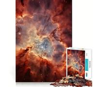 Puzzle Nebulosa Cosmica Arancione per Adulti, 1000 Pezzi, Gioco per Allenare la Mente, Rilassante e Divertente, Arte da Assemblare, Regalo per le Vacanze (50x75cm)