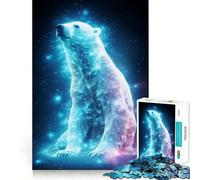 Puzzle Nebulosa Orso Polare Neon per Adulti 1000 Pezzi Gioco Mentale Rilassante Divertente Bordo Pulito Opera d'Arte da Collezione (50x75cm)