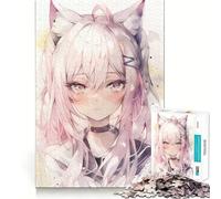 Puzzle Nekomimi da 1000 pezzi con ragazza in uniforme scolastica, ideale per adolescenti, per migliorare la memoria, rilassante e divertente, con design da assemblare, un regalo elegante (38x52cm)