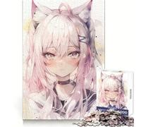 Puzzle Nekomimi da 1000 pezzi con ragazza in uniforme scolastica, ideale per adolescenti, per migliorare la memoria, rilassante e divertente, con design da assemblare, un regalo elegante (38x52cm)