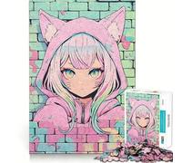 Puzzle Nekomimi Graffiti Pastello da 1000 Pezzi per Adolescenti, Gioco di Puzzle per la Mente, Giocattolo per la Casa, Divertimento con Taglio Preciso, Regalo Perfetto (38x52cm)