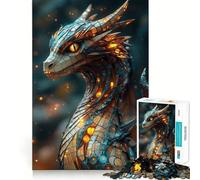 Puzzle Neo-Rune Drago delle Squame Luminose da 1000 pezzi per adolescenti, gioco di logica, hobby silenzioso, bordi lisci, (38x52cm)