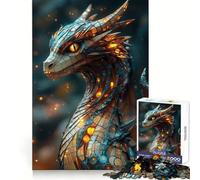 Puzzle Neo-Rune Drago delle Squame Luminose da 1000 pezzi per adolescenti, gioco di logica, hobby silenzioso, bordi lisci, (38x52cm)