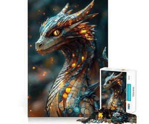 Puzzle Neo-Rune Drago delle Squame Luminose da 1000 pezzi per adolescenti, gioco di logica, hobby silenzioso, bordi lisci, (38x52cm)