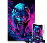 Puzzle Neon Alpha Wolf da 1000 pezzi per adolescenti, migliora la memoria, hobby tranquillo, bordi precisi, regalo di compleanno (38x52cm)