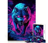 Puzzle Neon Alpha Wolf da 1000 pezzi per adulti e ragazzi, gioco di logica, relax, taglio di precisione, (38x26cm)
