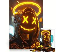Puzzle Neon Angel Smiley da 1000 pezzi per adulti e ragazzi, gioco di logica, relax, taglio perfetto, articolo dei desideri di Babbo Natale (38x52cm)