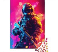 Puzzle Neon Army Soldier2 da 1000 pezzi per adulti e adolescenti dai 12 anni in su, regali per la vigilia di Natale, 1000 pezzi (75x50 cm)