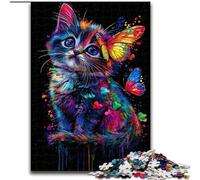 Puzzle Neon Cat per adulti da 1000 pezzi, giocattolo educativo intellettuale decomprimente, gioco educativo per compleanni, Natale (50x75cm)