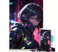 Puzzle Neon Cyber Assassin per adulti, 1000 pezzi, gioco di stimolazione intellettuale e rilassante, decorazione murale di alta qualità (50x75cm)