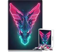 Puzzle Neon Cyber Dragon 1000 pezzi, divertente gioco per lo sviluppo cognitivo, speciale regalo di festa premuroso, dimensioni 38x26cm