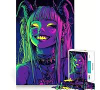 Puzzle Neon Demon Girl per adolescenti, 1000 pezzi, stimola la memoria, rilassante, divertente, da assemblare, (50x75cm)