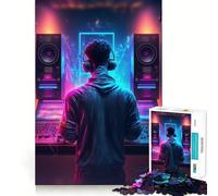 Puzzle Neon DJ da 1000 pezzi per adulti, gioco di allenamento mentale, momento di relax, design, assemblaggio, regalo creativo (38x26cm)
