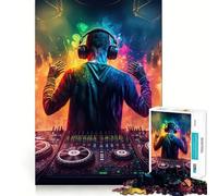 Puzzle Neon DJ per adulti, 1000 pezzi, gioco di logica e abilità, antistress, taglio preciso, regalo prezioso (50x75cm)