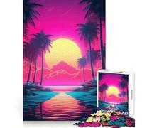 Puzzle Neon Dreamscape Reverie per adolescenti, 1000 pezzi, gioco per allenare la mente, attività da fare a casa, assemblaggio artistico, (38x26cm)