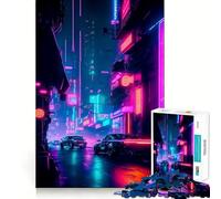 Puzzle Neon Drive da 1000 pezzi per adulti e ragazzi, gioco di logica, divertente da assemblare, taglio preciso, (50x75cm)