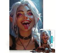 Puzzle Neon Enchantress da 1000 pezzi per adulti, stimola la memoria, divertimento al chiuso, assemblaggio di motivi, regalo di Natale (38x26cm)
