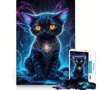 Puzzle Neon Galaxy Kitten da 1000 pezzi per adolescenti, gioco rilassante, ritagli nitidi, regalo adorabile (38x26cm)