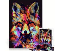 Puzzle Neon Glitch Fox per adulti, 1000 pezzi, gioco di logica e abilità, antistress, taglio preciso, regalo prezioso (50x75cm)