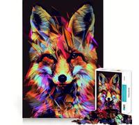Puzzle Neon Glitch Fox per adulti, 1000 pezzi, gioco di logica e abilità, antistress, taglio preciso, regalo prezioso (50x75cm)
