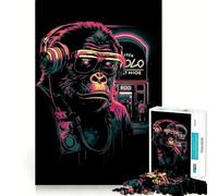 Puzzle Neon Gorilla da 1000 pezzi per adulti, gioco per l'esercizio mentale, divertente e rilassante, da assemblare, regalo premuroso (50x75cm)