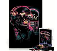 Puzzle Neon Gorilla da 1000 pezzi per adulti, gioco per l'esercizio mentale, divertente e rilassante, da assemblare, regalo premuroso (50x75cm)