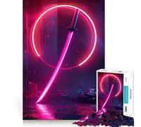 Puzzle Neon Katana per adulti, 1000 pezzi, gioco per esercizi mentali, relax, design, assemblaggio, (50x75cm)