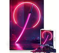 Puzzle Neon Katana per adulti, 1000 pezzi, gioco per esercizi mentali, relax, design, assemblaggio, (50x75cm)