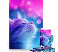 Puzzle Neon Kitten da 1000 pezzi per adulti e ragazzi, rompicapo rilassante, attività artistica da assemblare, regalo premuroso (38x52cm)