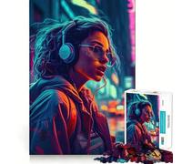 Puzzle Neon Lofi Cyberpunk da 1000 pezzi per adolescenti, gioco per allenare la mente, facile da assemblare, regalo elegante (50x75cm)