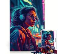 Puzzle Neon Lofi Cyberpunk da 1000 pezzi per adolescenti, gioco per allenare la mente, facile da assemblare, regalo elegante (50x75cm)