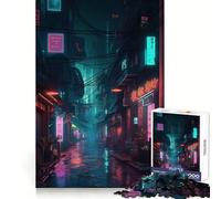 Puzzle Neon Lofi Cyberpunk per adolescenti da 1000 pezzi - Pensa in modo intelligente - Giocattolo per la casa - Passatempo - Taglio preciso - Regalo per festival (38x26cm)