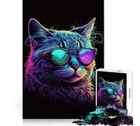 Puzzle Neon NERD Cat da 1000 pezzi per adulti, gioco di puzzle per allenare la mente, momento di condivisione, arte, assemblaggio, regalo elegante (50x75cm)
