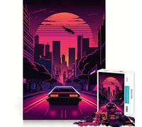 Puzzle Neon Night Drive da 1000 pezzi per adulti, gioco per allenare la mente, antistress, artistico, da assemblare, regalo per festival (50x75cm)