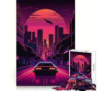 Puzzle Neon Night Drive da 1000 pezzi per adulti, gioco per allenare la mente, antistress, artistico, da assemblare, regalo per festival (50x75cm)