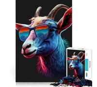 Puzzle Neon Nights Capra per adulti da 1000 pezzi - Gioco di logica e creatività per il tempo libero - Taglio preciso - Oggetto da collezione (50x75cm)