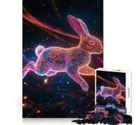 Puzzle Neon Rabbit da 1000 pezzi per adulti, ideale come regalo, per migliorare la memoria, per un'esperienza rilassante e artistica (50x75cm)