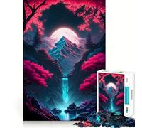 Puzzle Neon Sakura Wonderland da 1000 pezzi per adulti, gioco di puzzle per allenare la mente, momento di condivisione, arte, assemblaggio, regalo elegante (38x52cm)