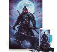 Puzzle Neon Samurai sotto la Luna per adulti, 1000 pezzi, gioco intellettuale antistress, taglio preciso, regalo perfetto (50x75cm)