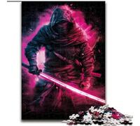 Puzzle Neon Samurai Warrior War per adulti, 1000 pezzi, adatti per bambini dai 14 anni in su, divertimento in famiglia, ideale come regalo per tutta la famiglia (26x38cm)